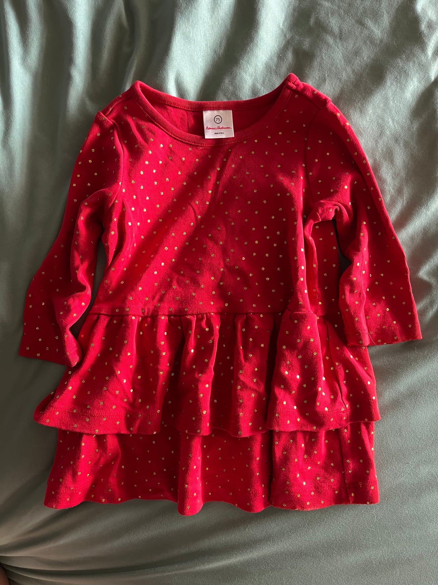 Seller 73A: EUC Girls Hanna 75CM (12-18M) Red Dress - Perfect for Holidays!