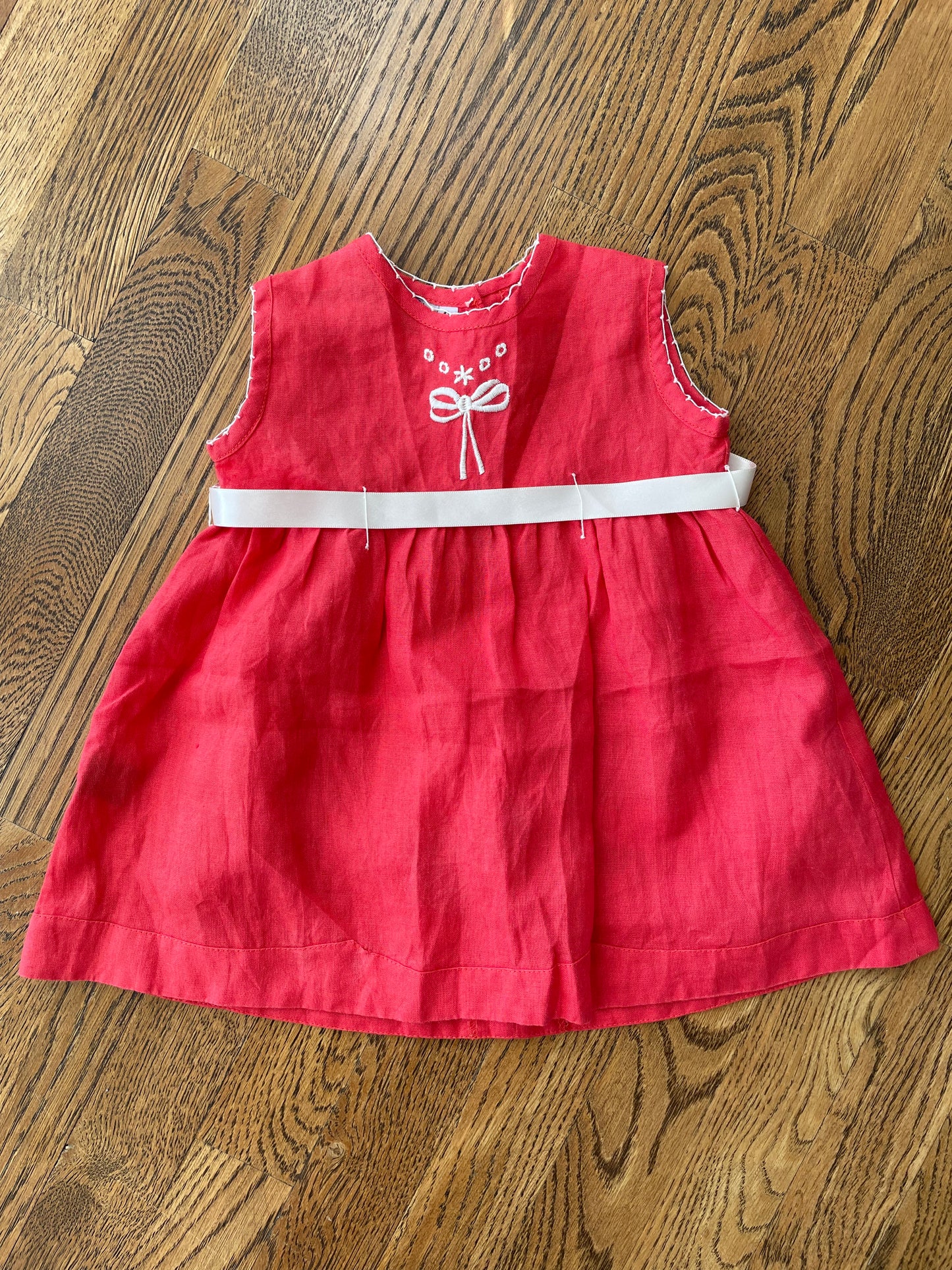 Girls 24m Coral Cotton Dress