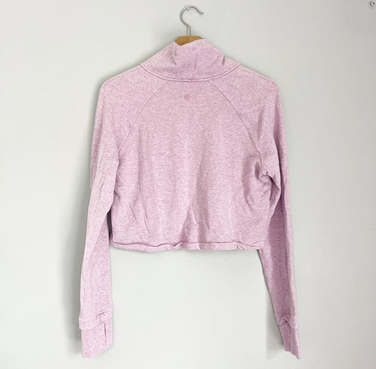 Seller 196 Lululemon pink heathered funnel neck sweatshirt size 4