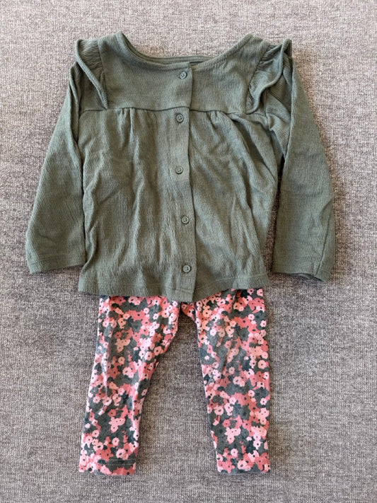 Seller #114 Carters Fall floral and green set girls size 18 months
