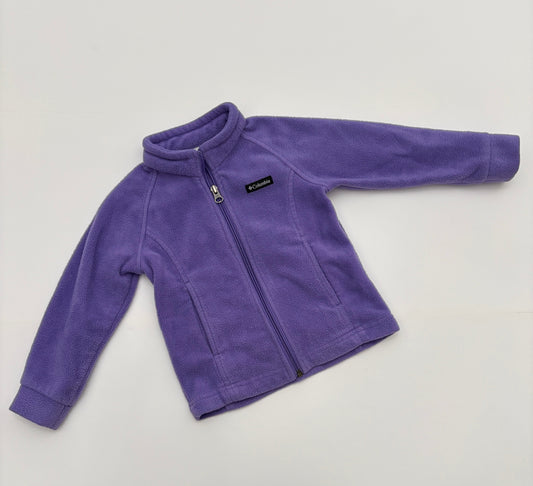 #121 girls 3T Columbia purple fleece jacket, VGUC