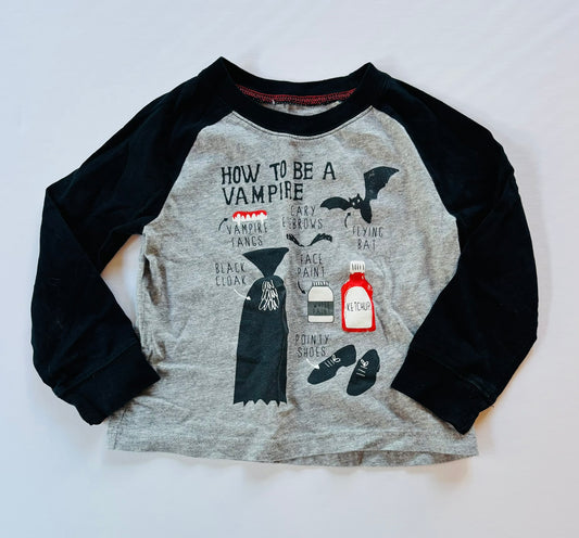 #101 Carter's Vampire Baseball Long Sleeve Shirt Gender Neutral Size 24 months