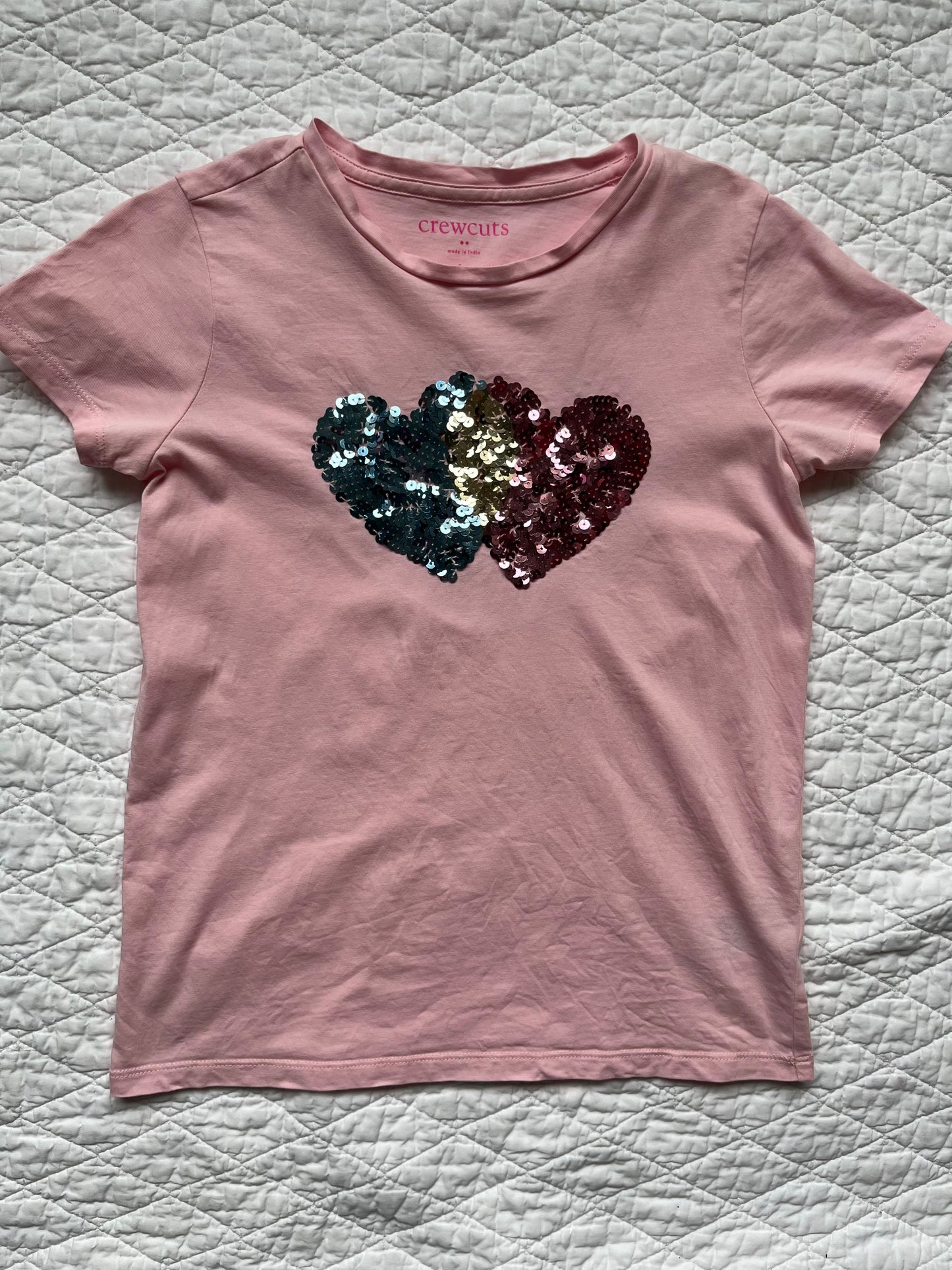 Seller #113 Girls Crewcuts Pink Heart T-Shirt Size L 10/11