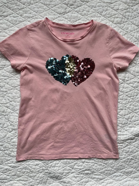 Seller #113 Girls Crewcuts Pink Heart T-Shirt Size L 10/11