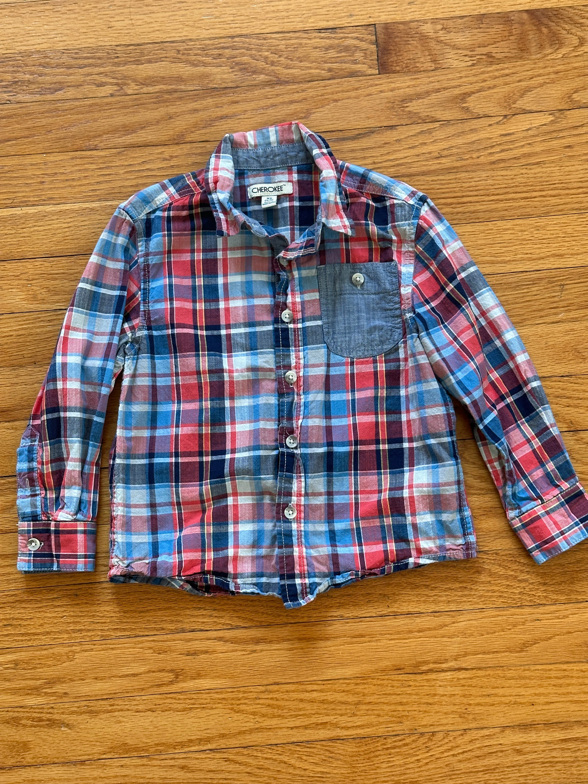 #163 Cherokee Plaid Button-Down Shirt - size XS (4/5) - EUC