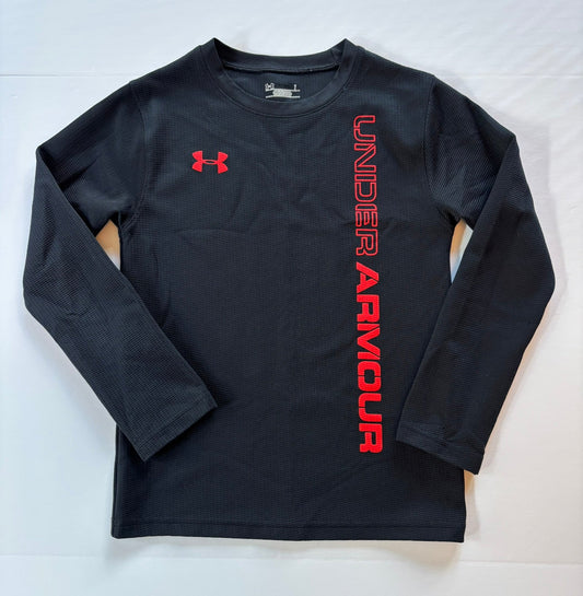 #101 Under Armour Waffle Knit Logo Long Sleeve Boys Size Small/7
