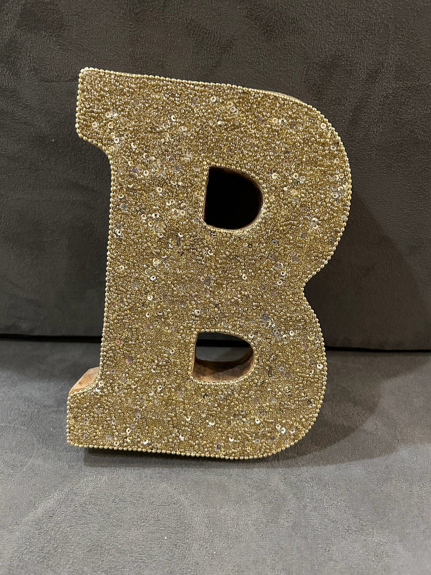 Seller 128 -  Letter B Wooden with Sparkles