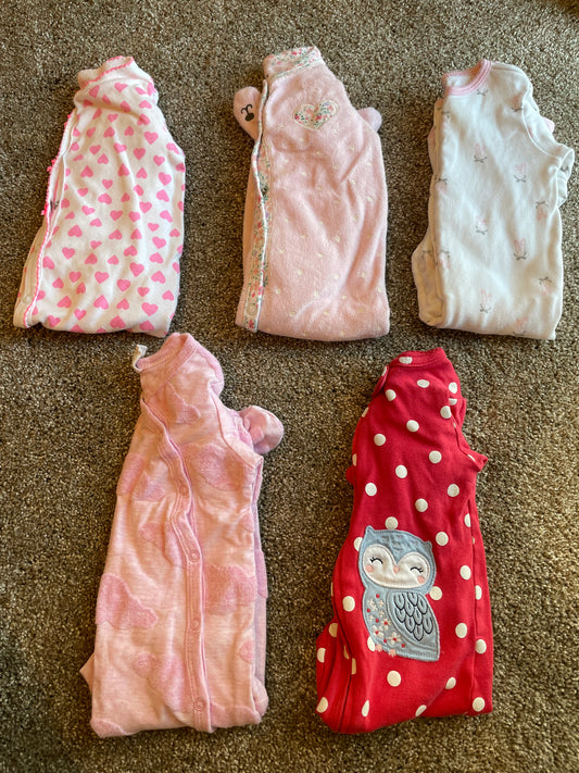Seller 10- girls 6 month footed pajamas