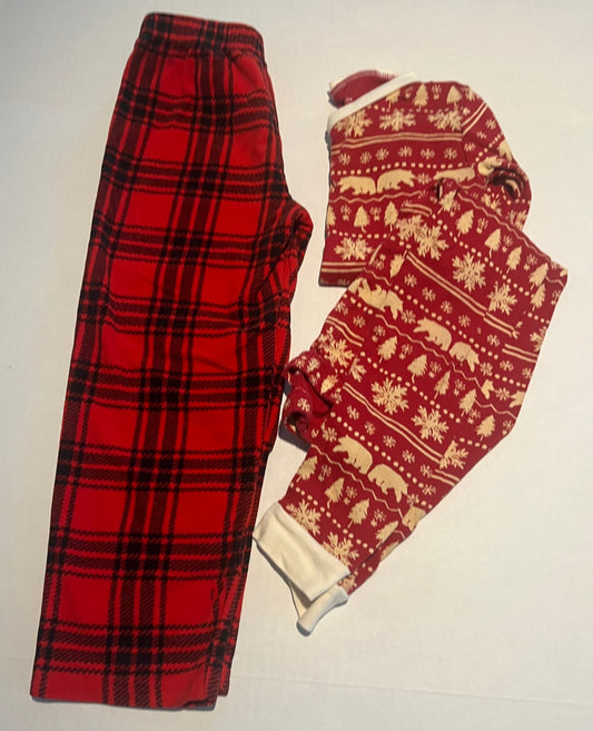 Seller 148 Burt’s Bees Red polar bear Pjs size 6(fit like a 5) and Carter’s red and black plaid fleece pj pants size 5 REDUCED