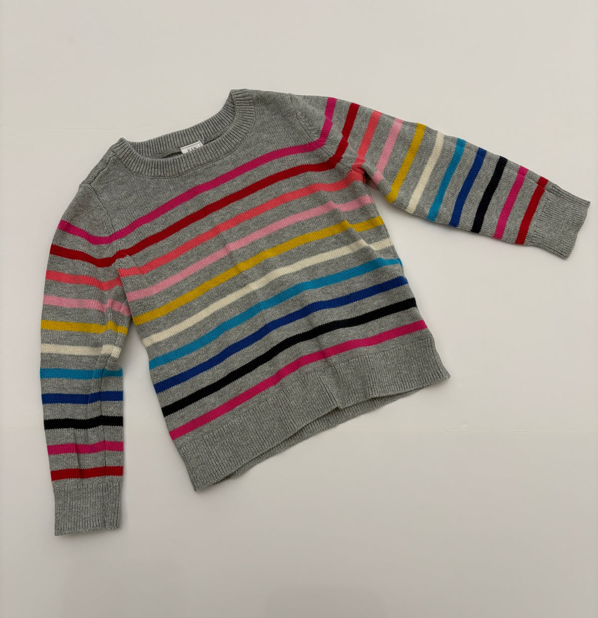 #121 girls (fits like) 3T Baby Gap stripe rainbow sweater, EUC