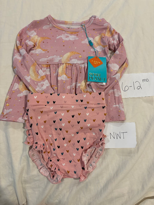 #98B - 6-12 Mo - Posh Peanut - NWT Luna LS Peplum w/Bummies (Bamboo)