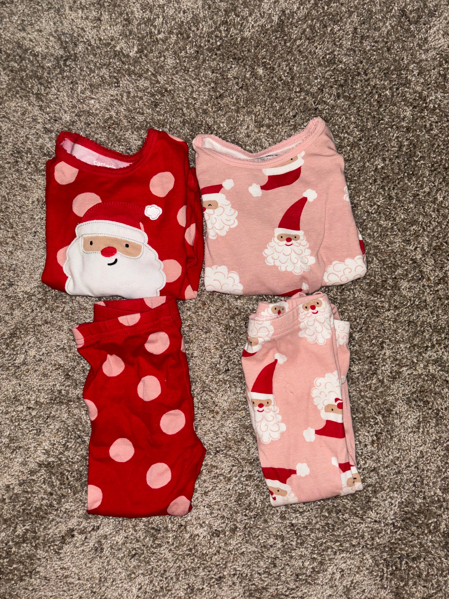 Cat & Jack Santa Clause Holiday PJ's Bundle 2T