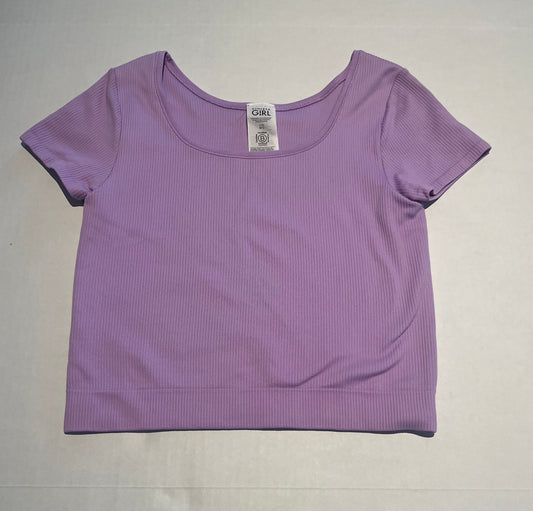 Seller 148 EUC Athleta Girl Rise Above Rib Crop Tee in lilac. size 12