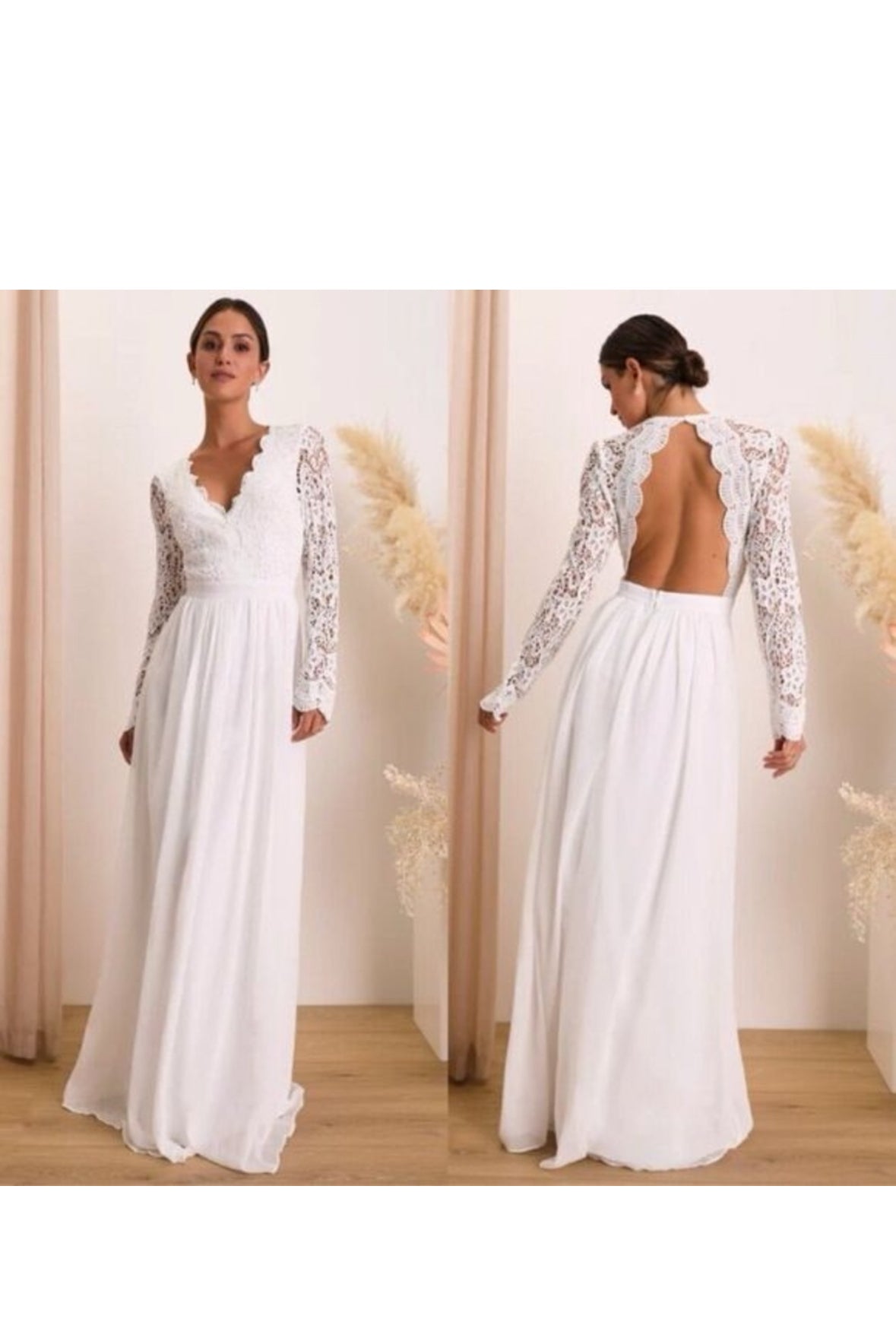 #161 NWT Women’s Size Medium long sleeve white lace Lulu’s dress (Reduced!)