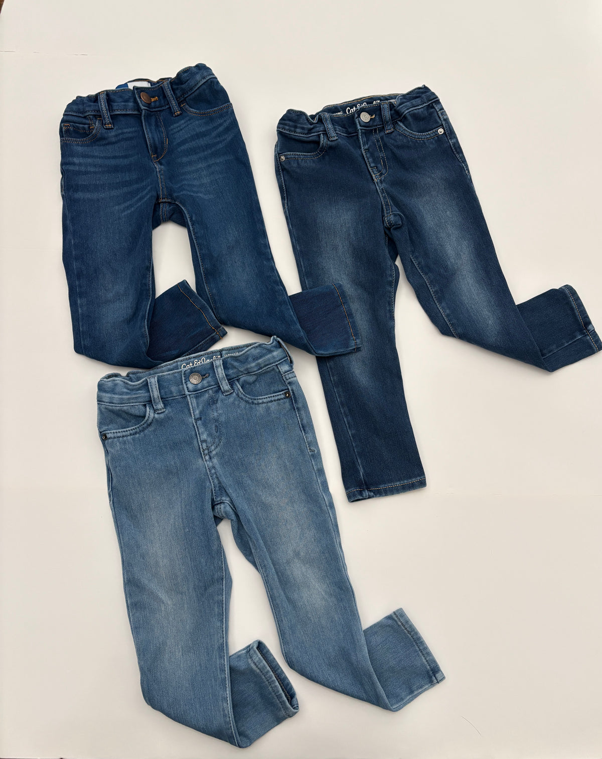 #121 girls 3T skinny jeans with inside adjusters set of 3, Cat & Jack and Old Navy, VGUC