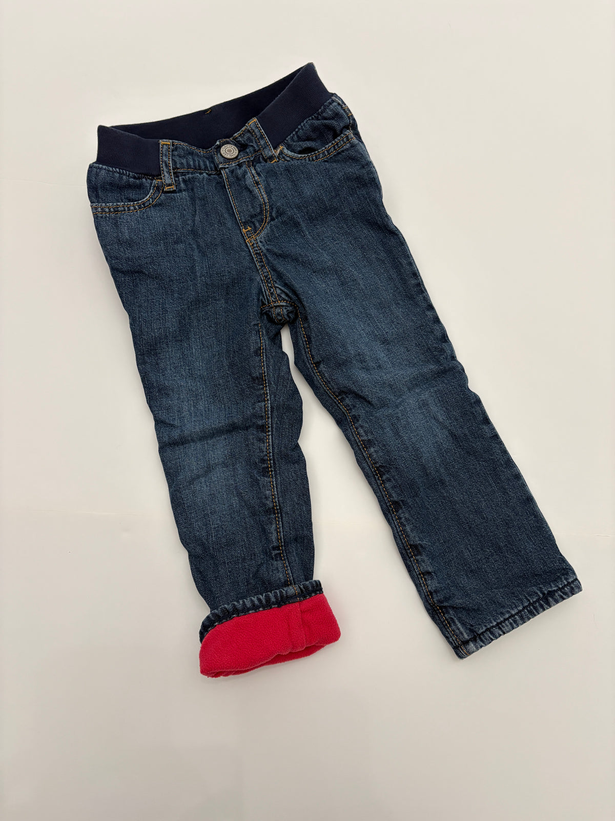 #121 girls 3T Baby Gap fleece lined jeans, EUC