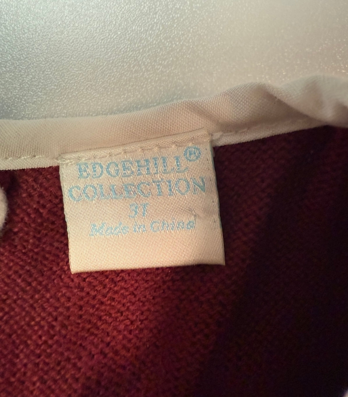 #155 Edgehill Collection Peter Pan collar red cableknit sweater, size 3T