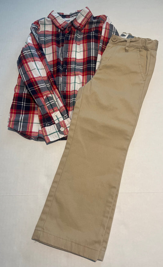 Seller 148 VGUC Old Navy button down shirt and Old Navy outlet khakis size 5