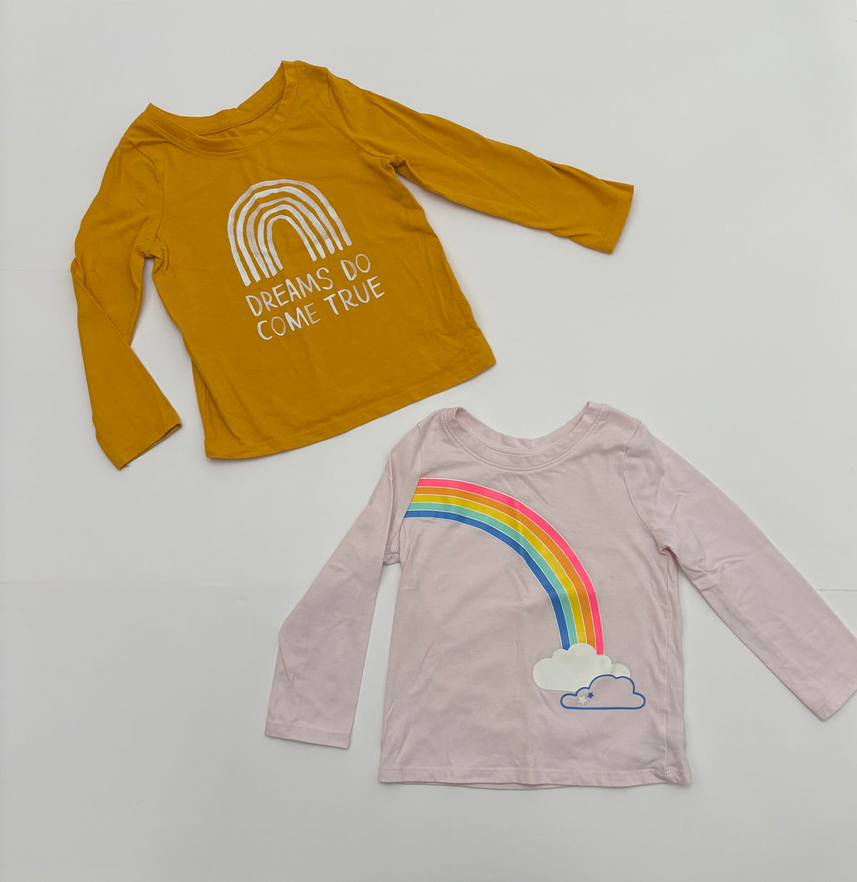 #121 girls 3T Cat & Jack set of 2 rainbow shirts, GUC (see description)