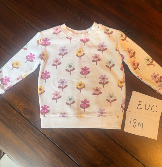 #51 Jumping Beans Girls 18M Floral Sweatshirt NWOT