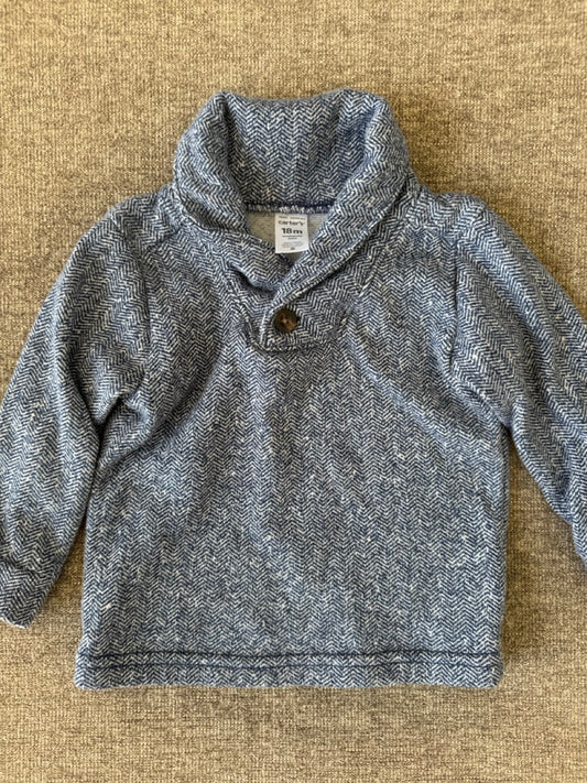 Seller #114 Carters grayish blue sweatshirt with single button boys size 18 months