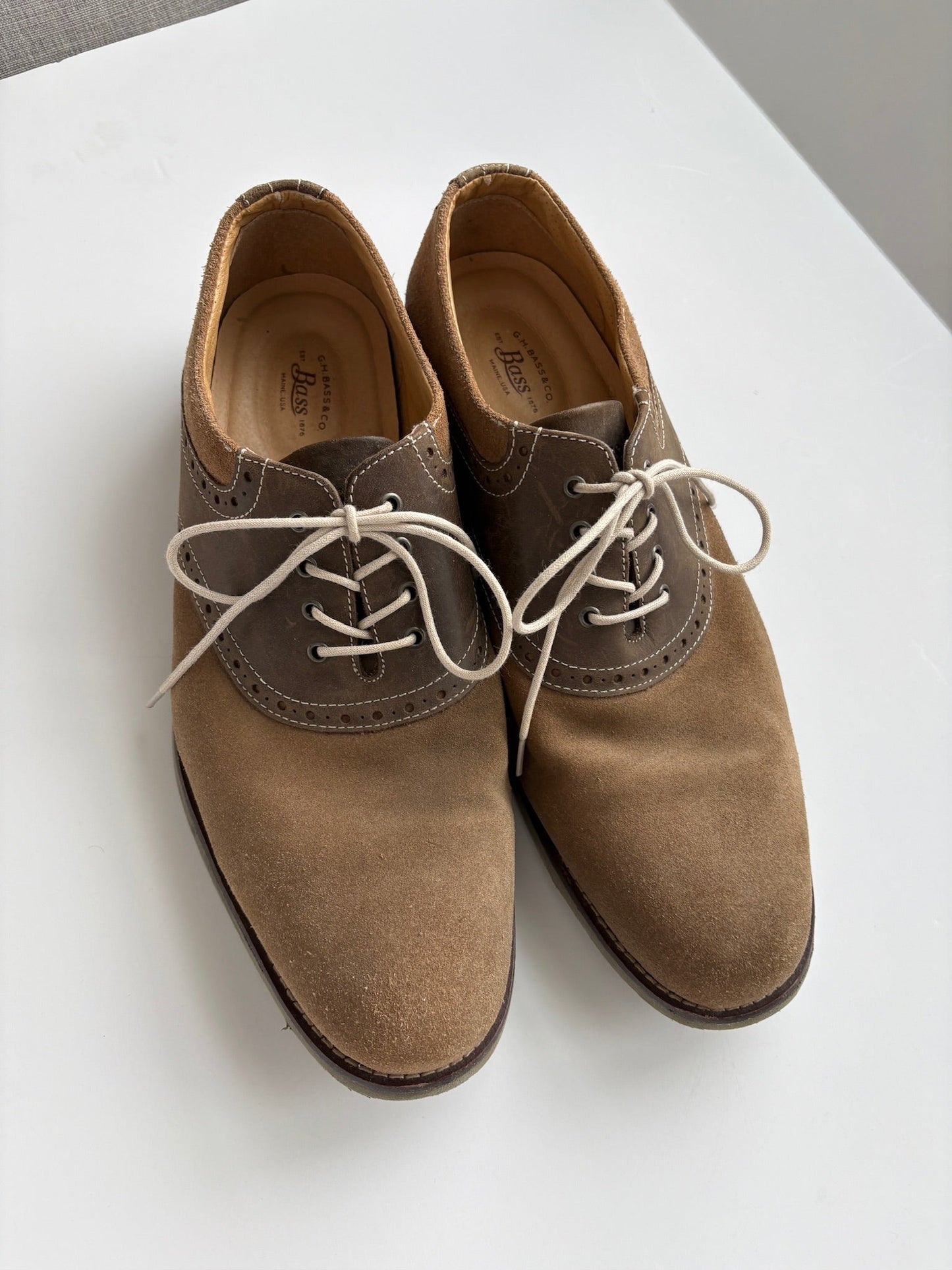 Seller #105 - Men's Size 13 Tan Bass Suede Dress Shoes GUC