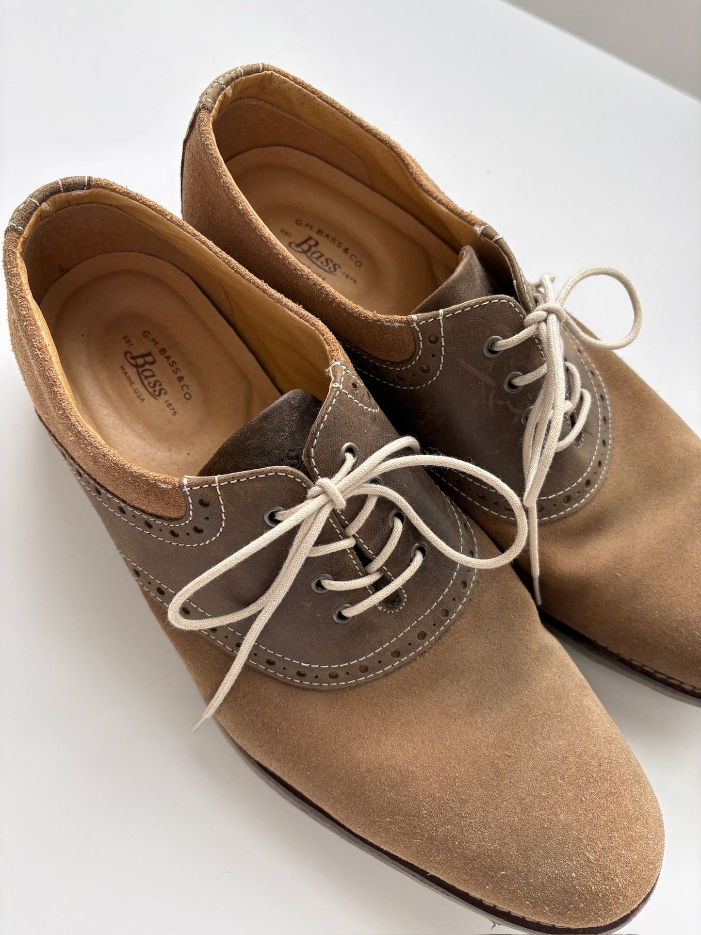 Seller #105 - Men's Size 13 Tan Bass Suede Dress Shoes GUC