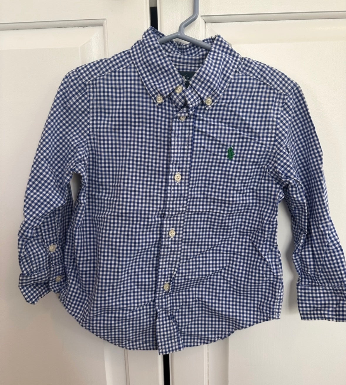 Ralph Lauren blue and white checkered button up size 2