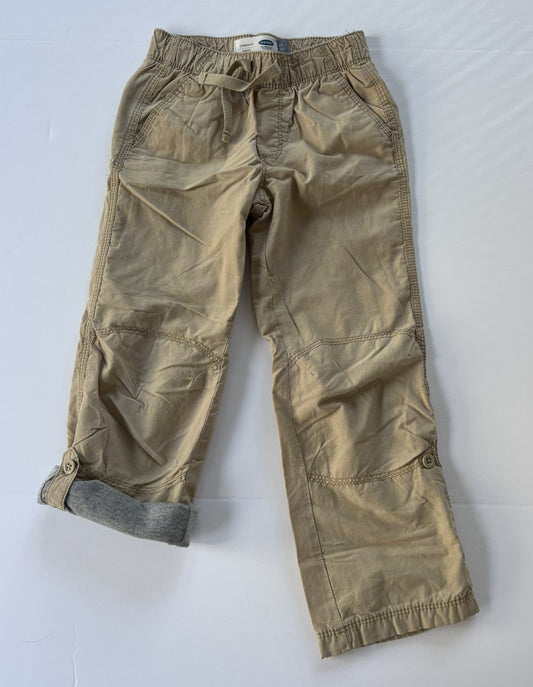 #101 Old Navy Khaki Roll-up Lined Pants Boys Size 5