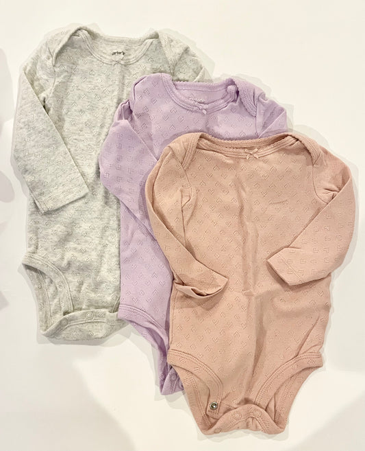 Carters long sleeve onesies set of 3 size 6 months