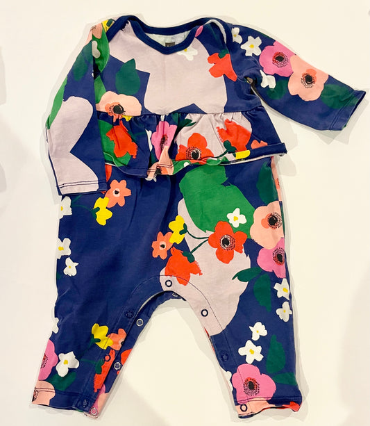 Tea collection one piece in blue flowers size 6 months
