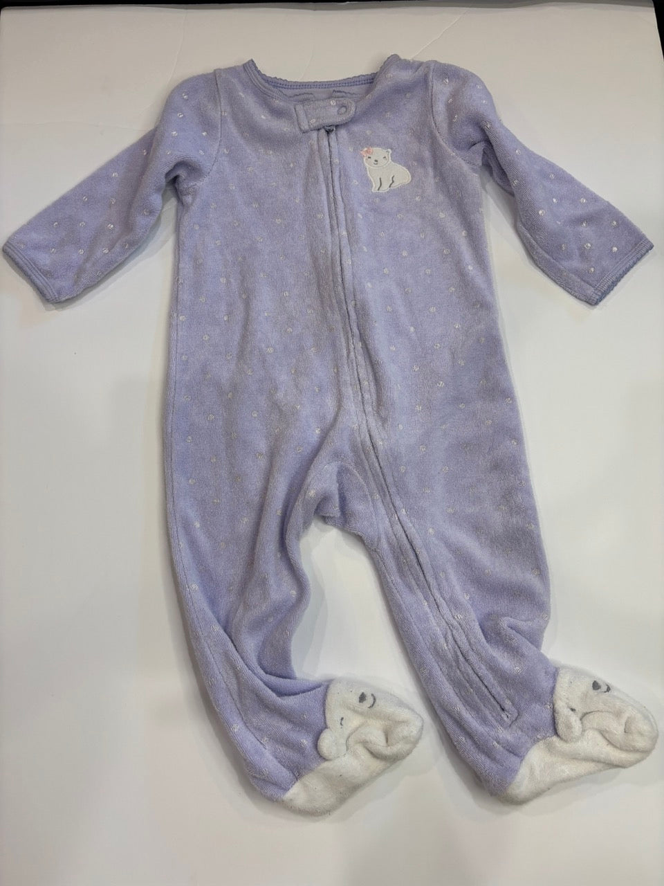 #86A girls 9mo carters Terry cloth sleeper