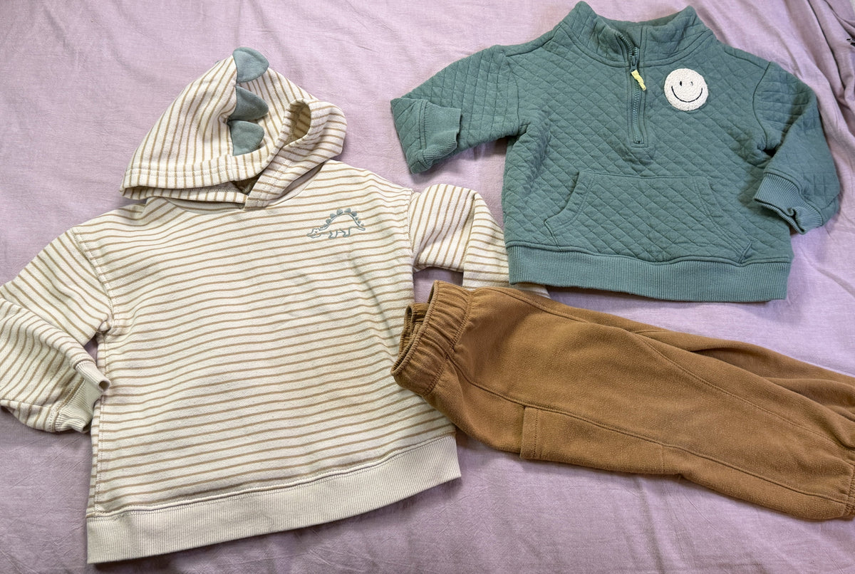 #103 2T Dino Teal Pullover Bundle