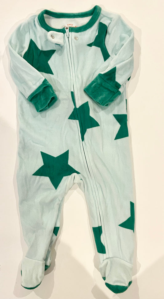 Cat and Jack green stars footed pajamas size 9 months
