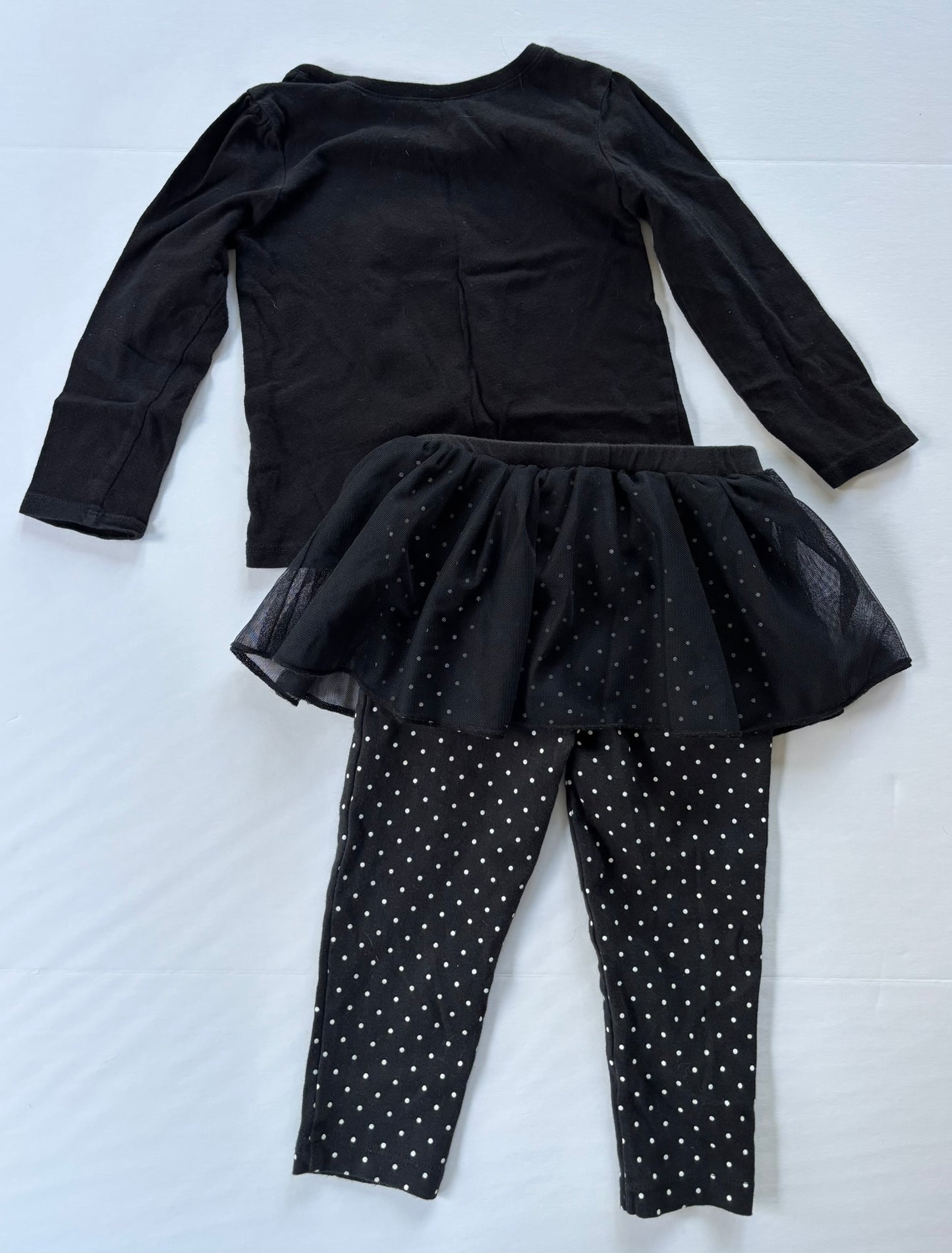 #101 Children's Place Pumpkin Long Sleeve Tutu Leggings Shirt Girls Size 2T