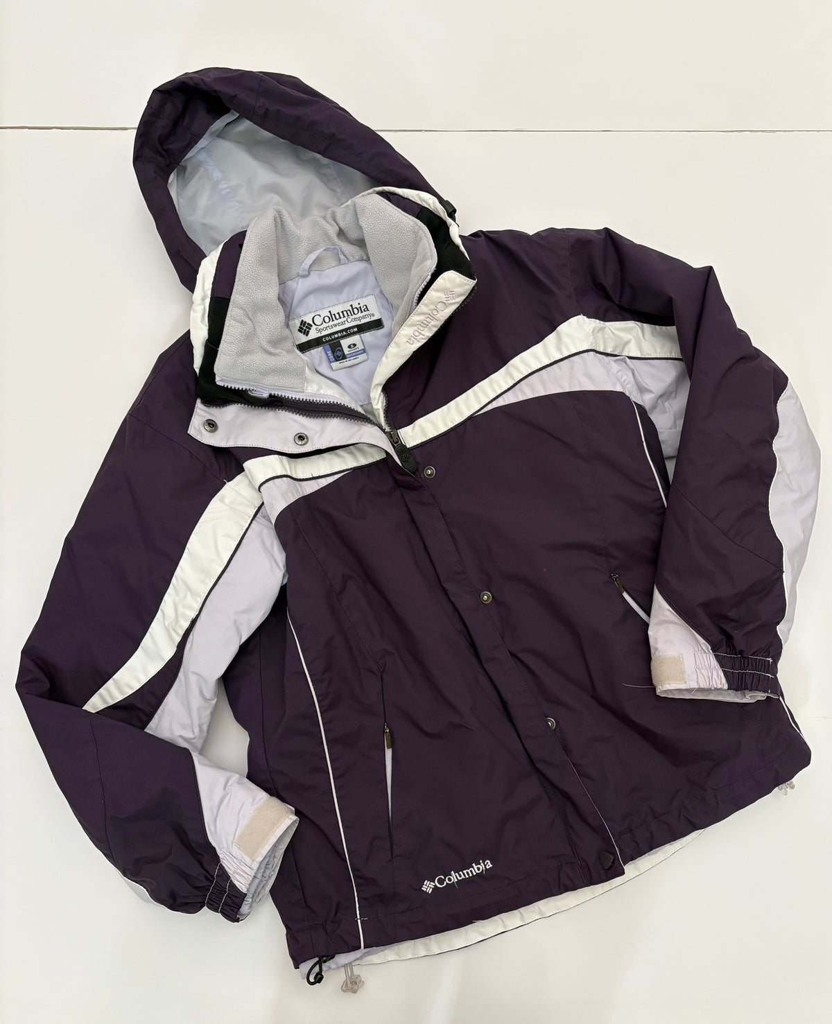 #121 women's small Columbia 3 in 1 purple coat, GUC