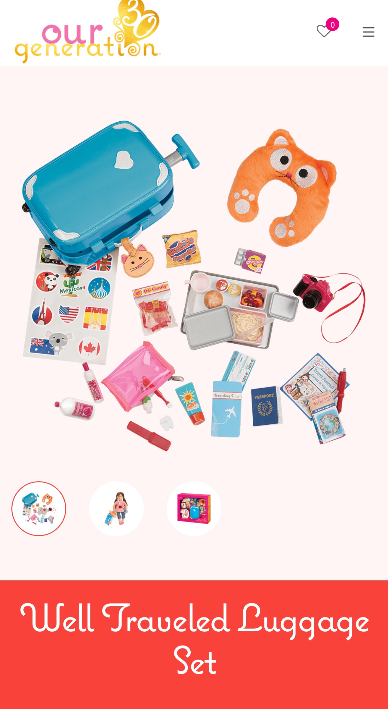 #80A our generation travel set for american girl dolls