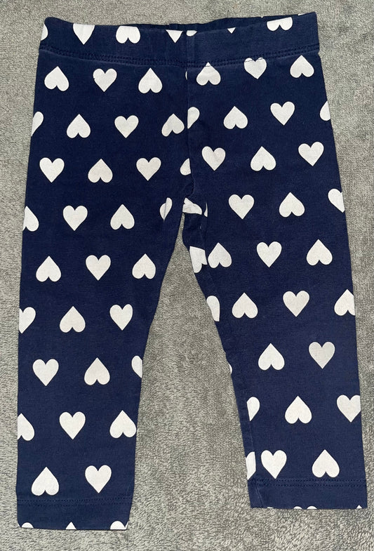 Seller #13 Primary girls 6-12 months navy heart pants