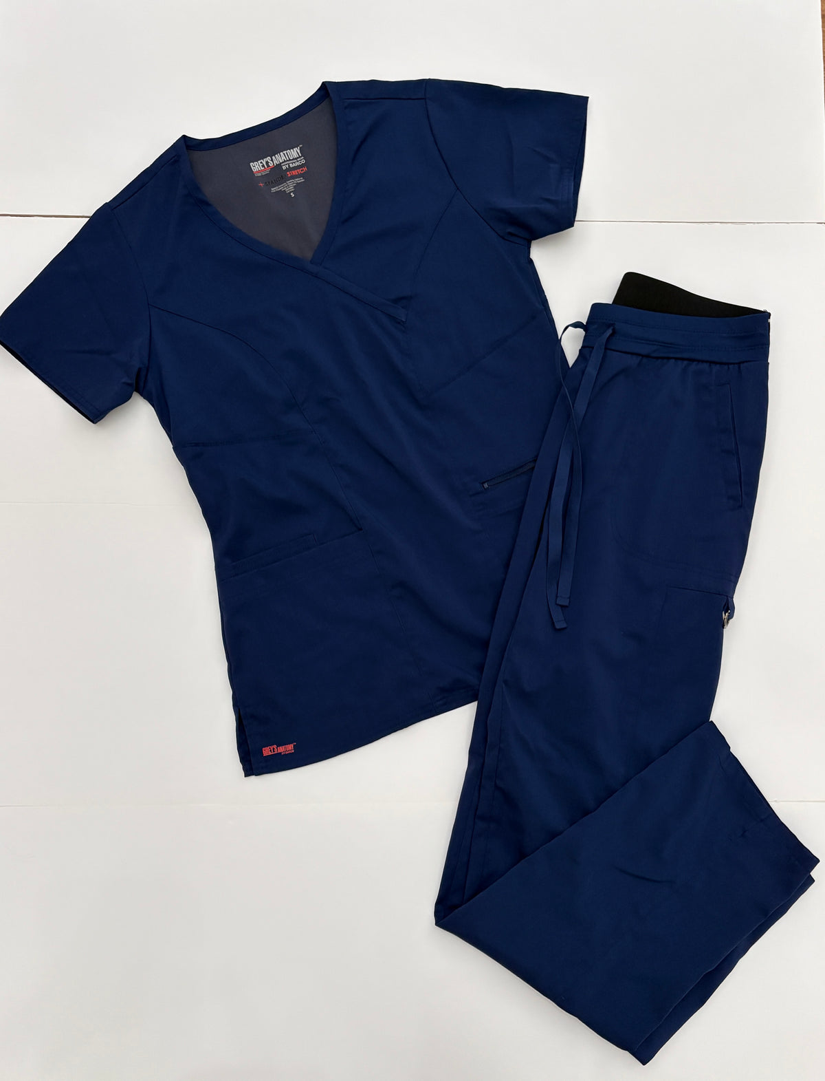 #121 women's small Grey's Anatomy by Barco blue scrubs set, NWOT