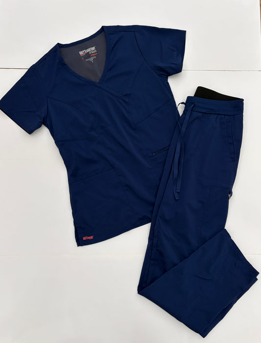 #121 women's small Grey's Anatomy by Barco blue scrubs set, NWOT