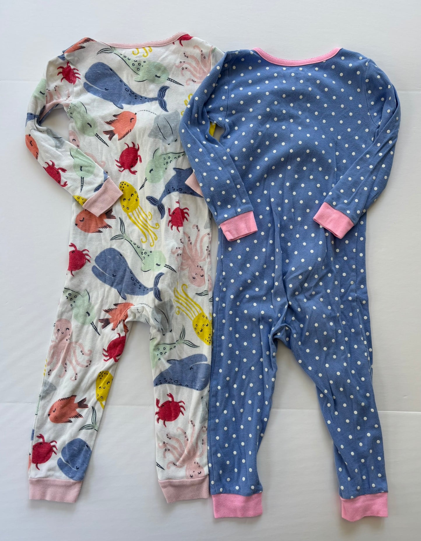 #101 Carter's Flamingo Fish Footless Pajamas Bundle Girls Size 3T