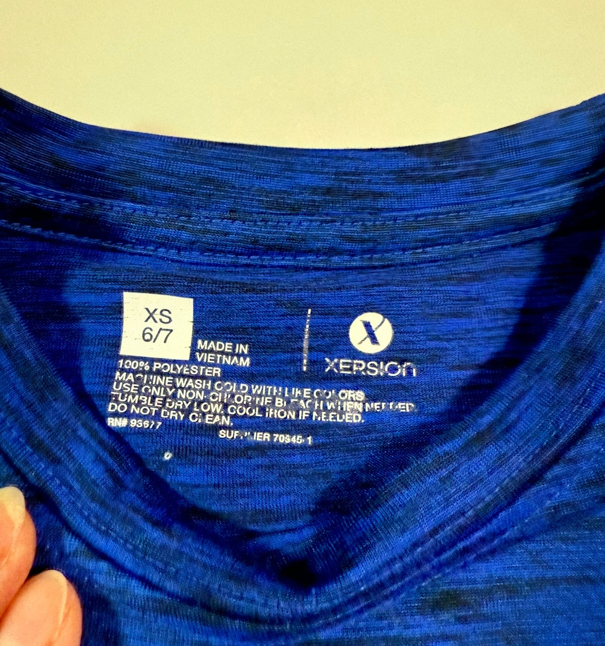 #155 Blue boys athletic shirt, size 6/7