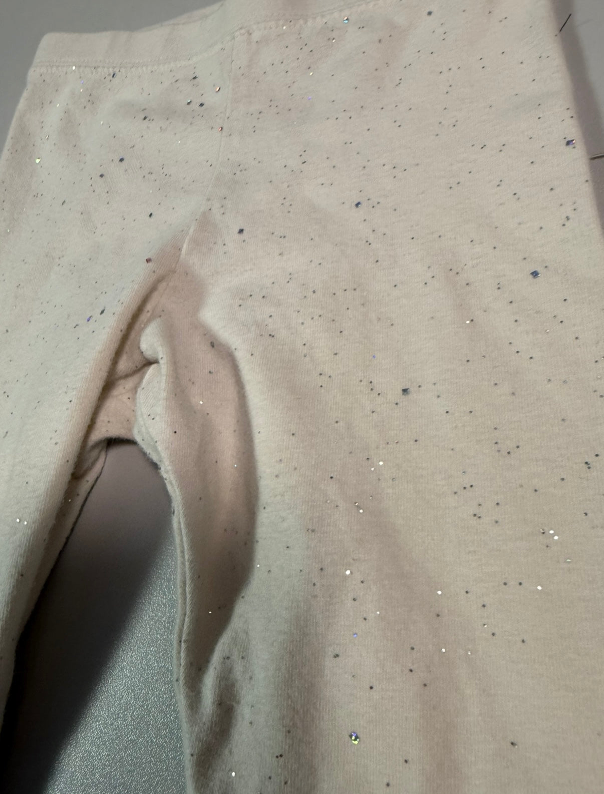 #155 Cat and Jack white sparkle leggings, size 2T