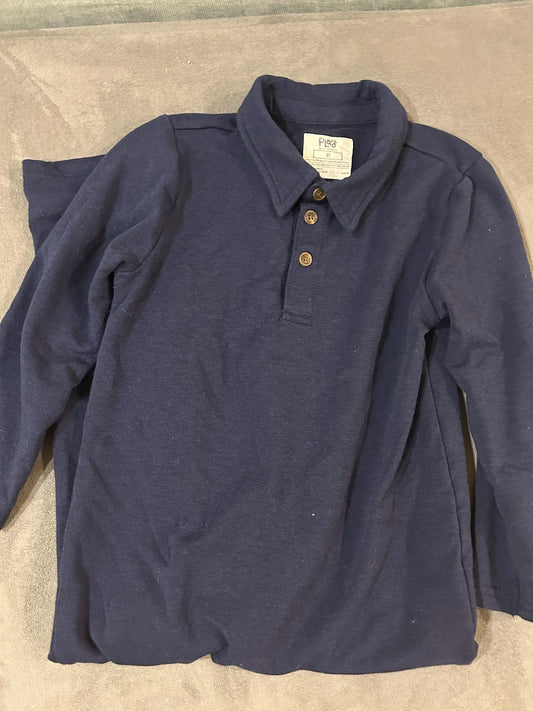 Seller 128 -Little Sleepies Navy Blue Polo Romper 3T