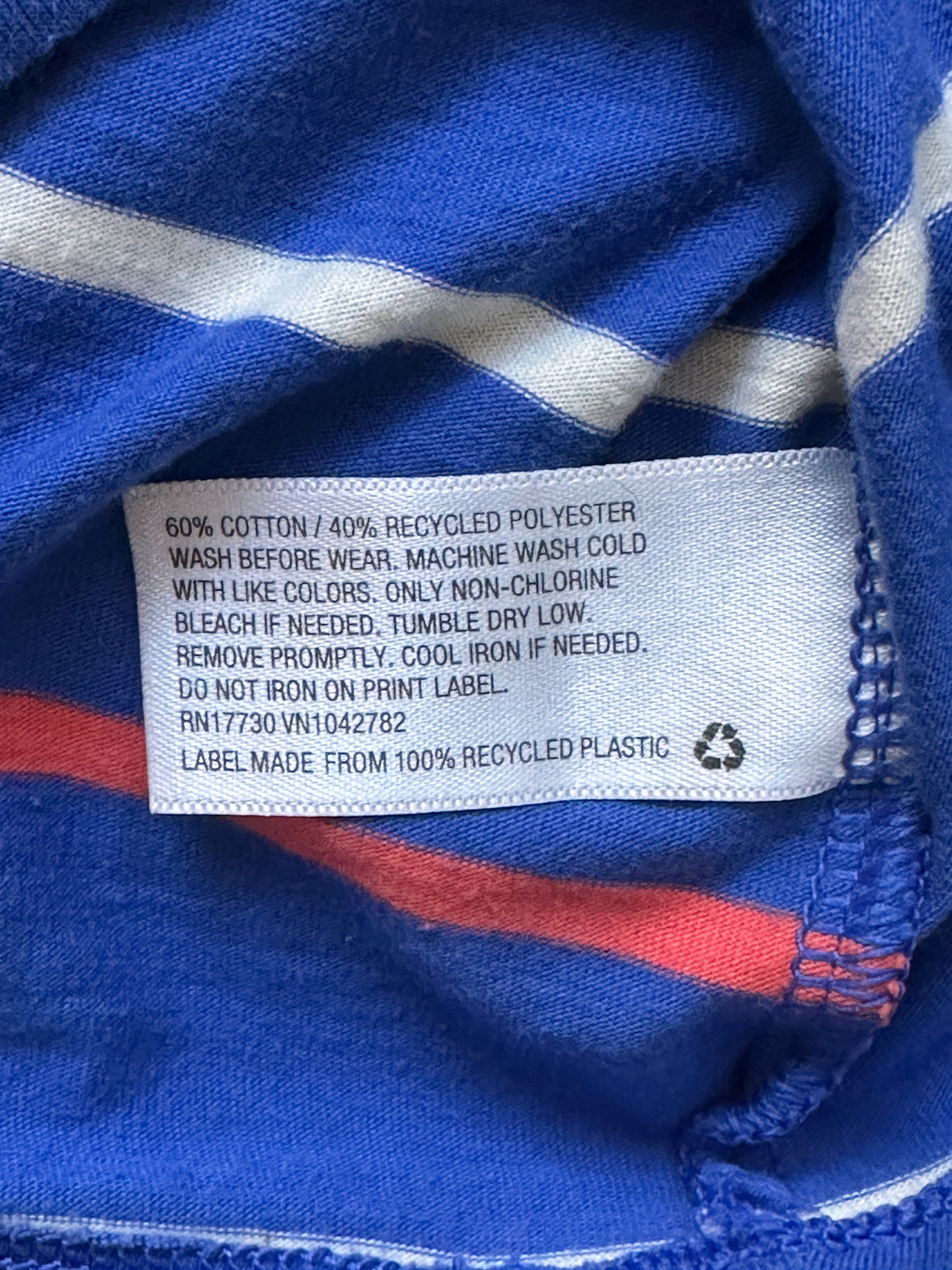#163 Cat & Jack Blue Striped Polo - size S (6/7) - EUC