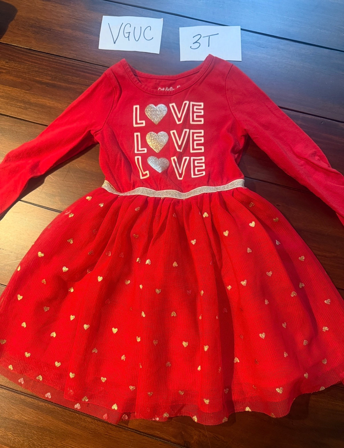 #51 3T Cat & Jack Love Tulle Dress