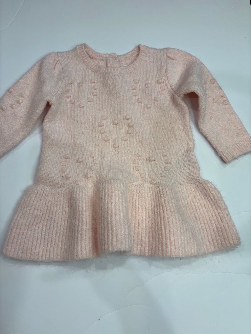 #86A girls 12-18mo baby gap light pink sweater dress