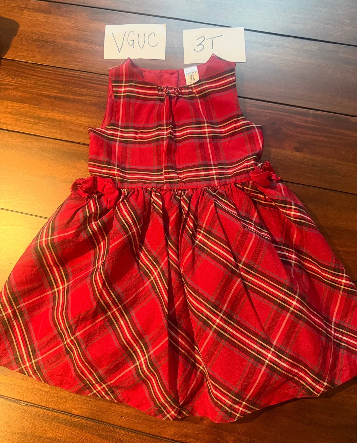 #51 Carter's 3T Christmas Plaid Dress