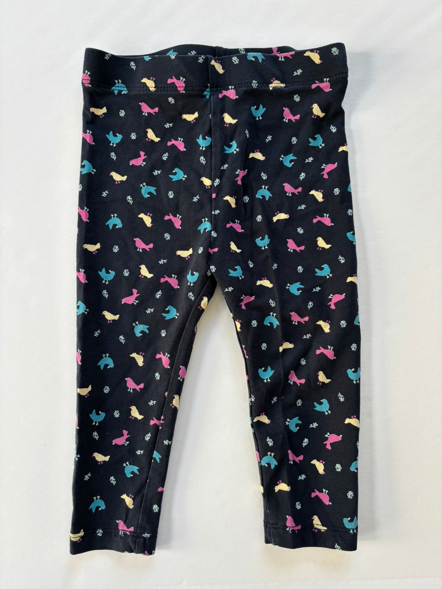 #101 Joe Fresh Baby Bird Navy Leggings Girls Size 12-18 months