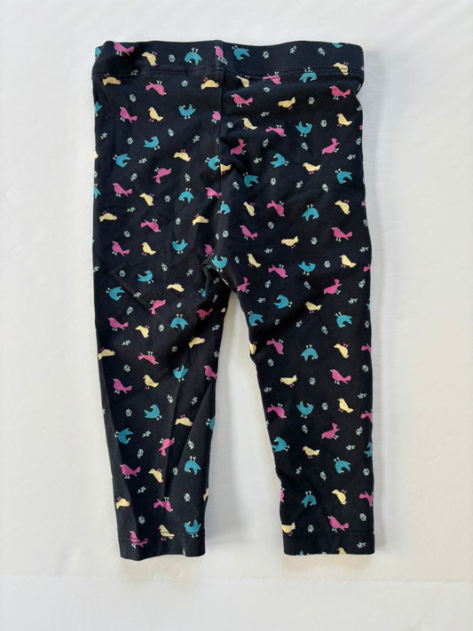 #101 Joe Fresh Baby Bird Navy Leggings Girls Size 12-18 months